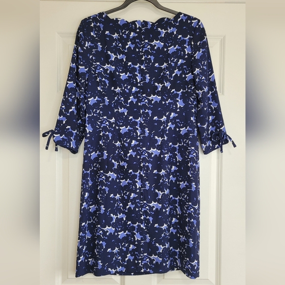 Talbots Navy Floral Sheath Dress - Size 6P (Petite) - Picture 6 of 6